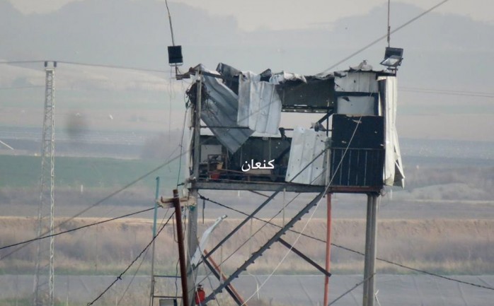 نقطة رصد تابعة للمقاومة شرق غزة مستهدفة من مدفعية الاحتلال (أرشيف).